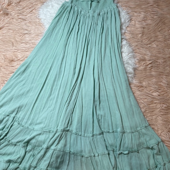 FREE PEOPLE Extratropical Smocked Halter Cutouts Back Maxi Dress Xs M L - Picture 5 of 13